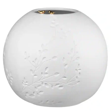 Jarra Porcelana Räder Bola Passarinhos Dourados 25 cm