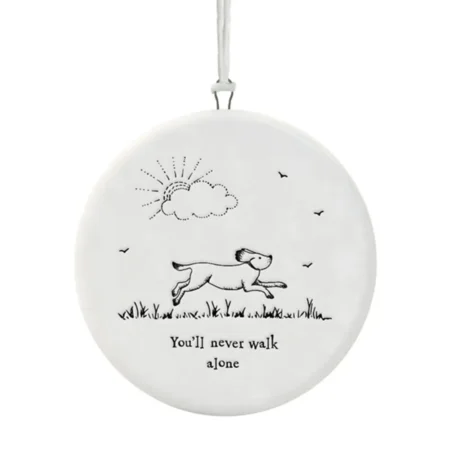 Medalha Redonda de Porcelana "You'll Never Walk Alone"