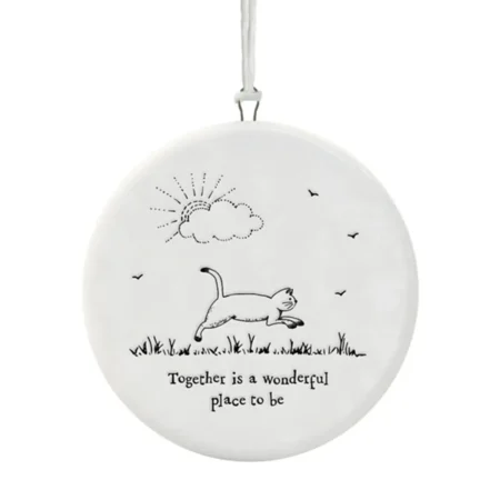 Medalha Redonda de Porcelana "Together is a Wonderful Place"