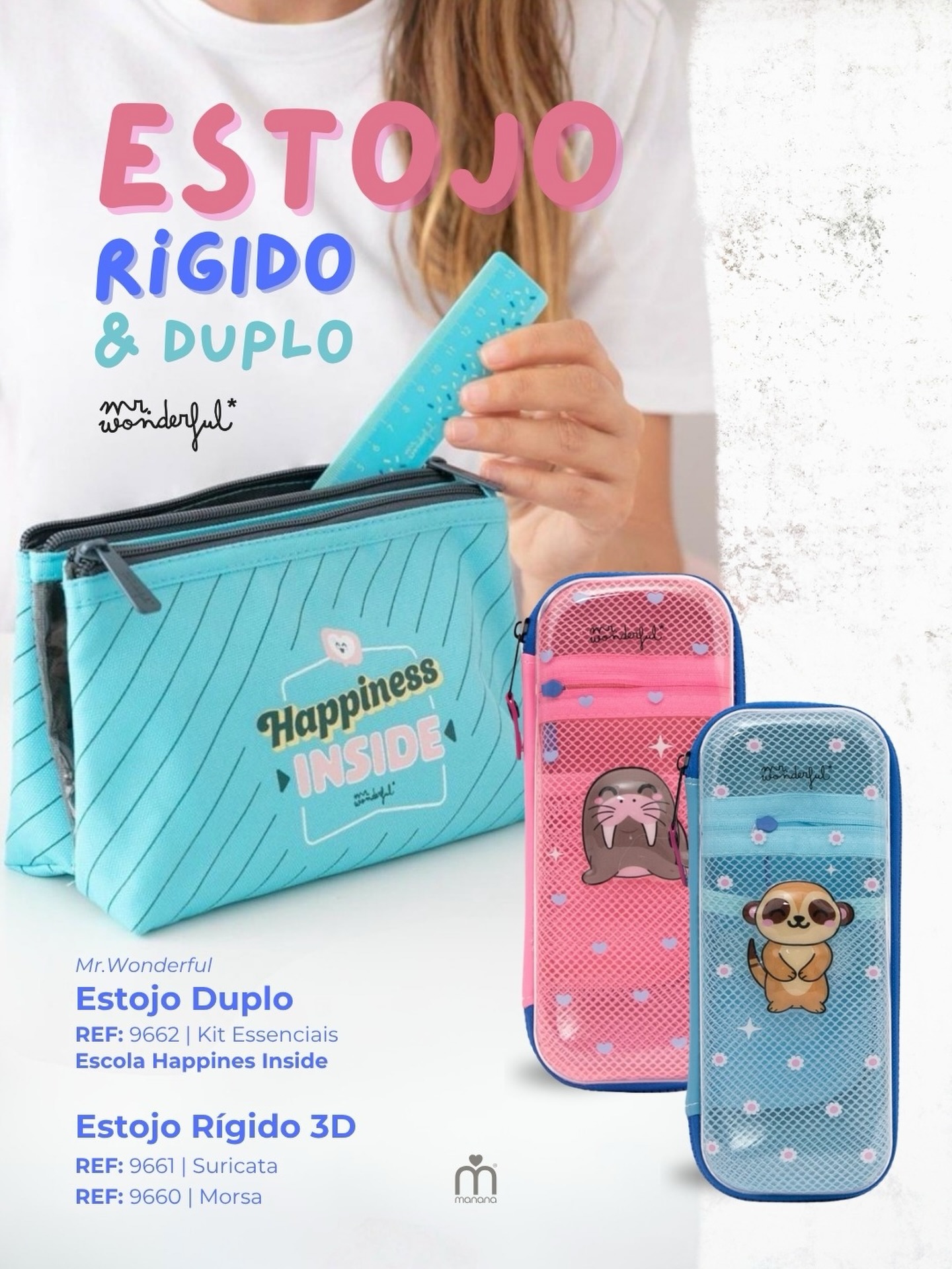 ✏️💙 Tudo no sítio. E com muito mais personalidade!

Para lápis, canetas, marcadores e todos aqueles essenciais que não podem faltar: os estojos Mr. Wonderful juntam organização, funcionalidade e designs que tornam os dias de escola muito mais divertidos.

Escolhe entre o estojo duplo Happiness Inside, com espaço para ter tudo organizado, ou os estojos rígidos 3D, com a Suricata e a Morsa a darem ainda mais personalidade ao material escolar. ✨

📚 Porque organizar também pode ter graça!

👉 Descobre os estojos Mr. Wonderful na Manana e escolhe o teu favorito.
.
.
.
#Manana #MrWonderful #EstojosMrWonderful #Papelaria #MaterialEscola