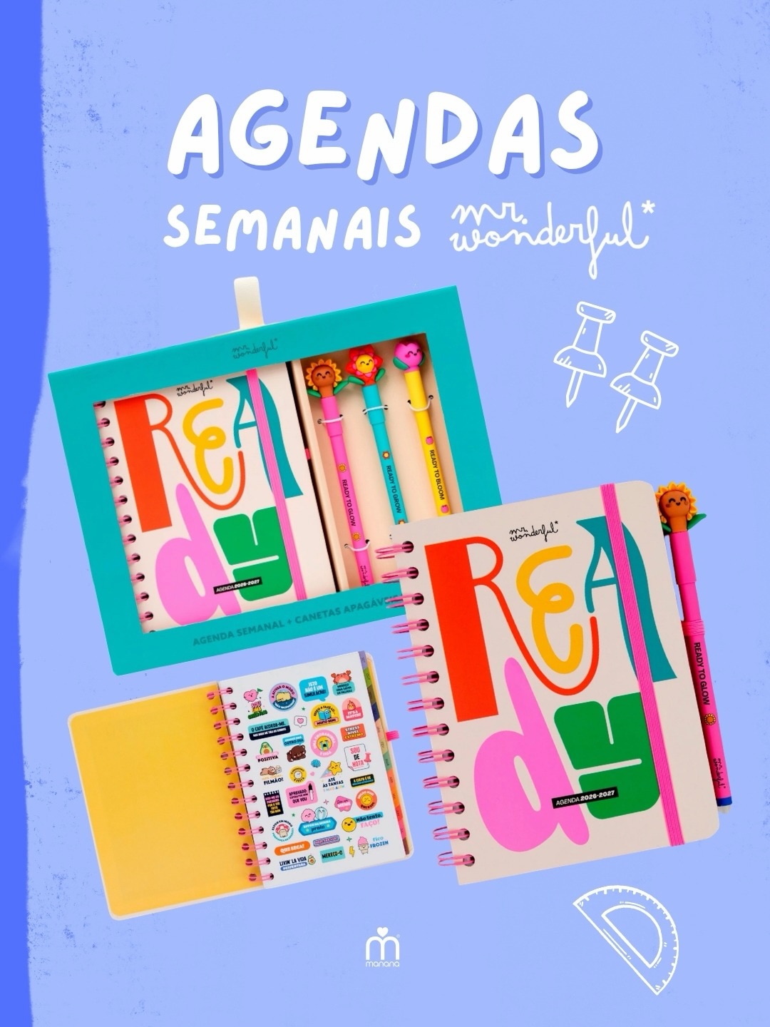 📅✨ Um novo ano, muitas páginas por preencher!

As Agendas Mr. Wonderful 2026-2027 chegaram à Manana, prontas para acompanhar aulas, compromissos, ideias, objetivos e todos aqueles planos que não podem ficar esquecidos.

Dos formatos mais compactos aos maiores, há diferentes modelos e designs para encontrares aquele que combina mesmo contigo. 💕

📝 Porque organizar a semana sabe melhor quando a agenda também tem a tua personalidade.

👉 Desliza o carrossel, descobre todos os modelos e escolhe a tua favorita na Manana.

Disponível na loja física ou em www.manana.pt
.
.
.
#Manana #MrWonderful #AgendasMrWonderful #Agenda2026 #Agenda2027