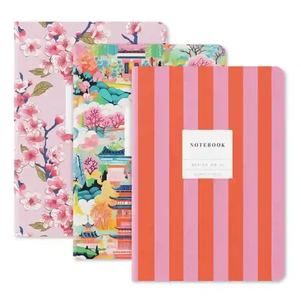 Conjunto de 3 Notebooks Kaleido - Riscas
