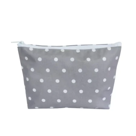 Bolsa Saco de Cosméticos Plastificada Dots Cinzento 20cm