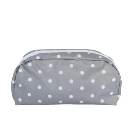 Bolsa Cosméticos Redonda Plastificada Dots Cinzento 20cm