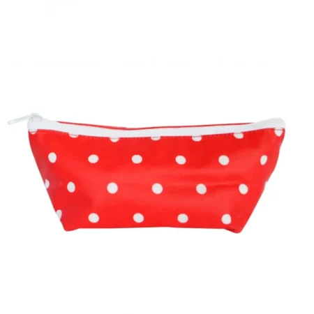 Bolsa Estojo Plastificada Dots Encarnado 20cm