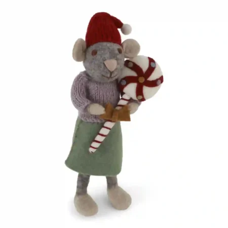 Rato Médio Cinzento Gry & Sif - Menina Doces de Natal