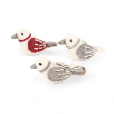 Mini Passarinhos de Natal Gry & Sif - Conjunto 3