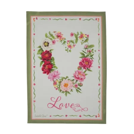 Pano de Cozinha Isabelle Rose - Peony Love Verde