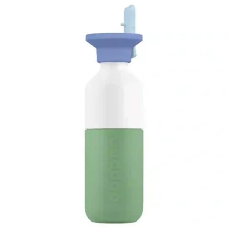 Garrafa Dopper Steel 350ml Fresh Green Flip Straw Seafoam