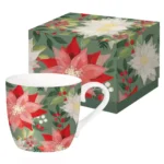 Caneca Porcelana PPD com Caixa Merry Poinsettia