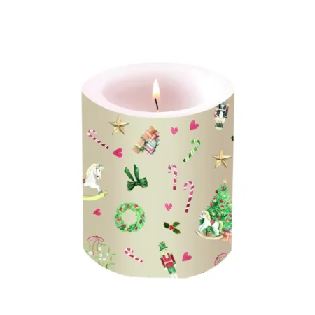 Vela PPD Pequena Heritage Christmas Bege