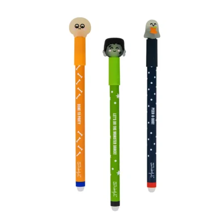 Conjunto de 3 Canetas Apagáveis Bo-Bo Mr Wonderful – Halloween
