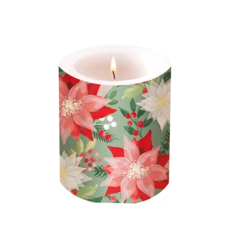 Vela PPD Pequena Merry Poinsettia