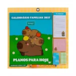 Calendário Familiar de Parede Magnético Mr Wonderful Capivara e Bo-Bo 2027
