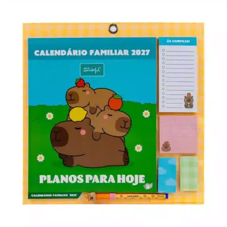 9985 Calendario Parede Magnetico Mr Wonderful Capivara Bo Bo 2027 1 Calendário Familiar de Parede Magnético Mr Wonderful Capivara e Bo-Bo 2027